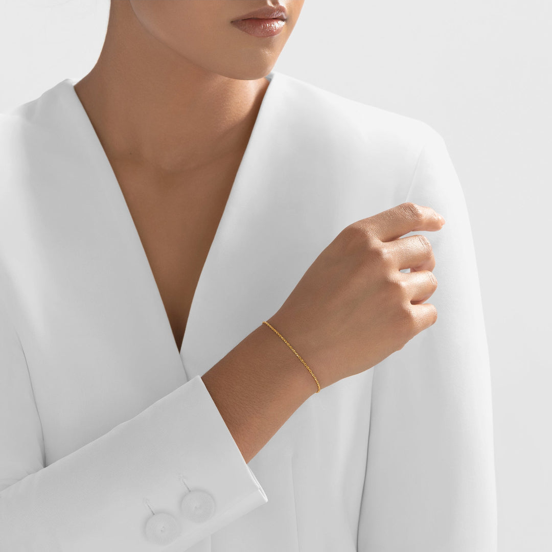 Nebu Gold 22kt Gold Rope Chain Bracelet Female