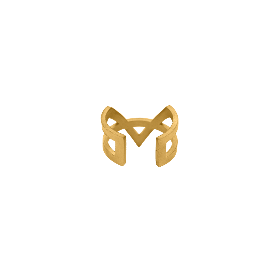 Nebu Gold 24k Gold Arrow Ring Back View