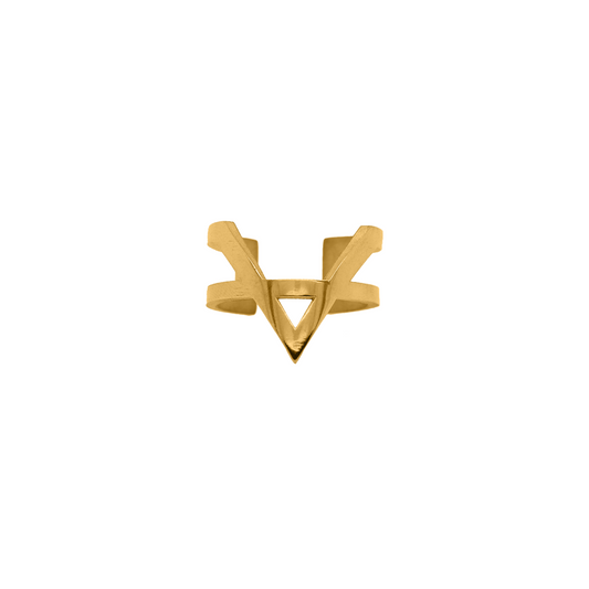 Nebu Gold 24k Gold Arrow Ring Front View