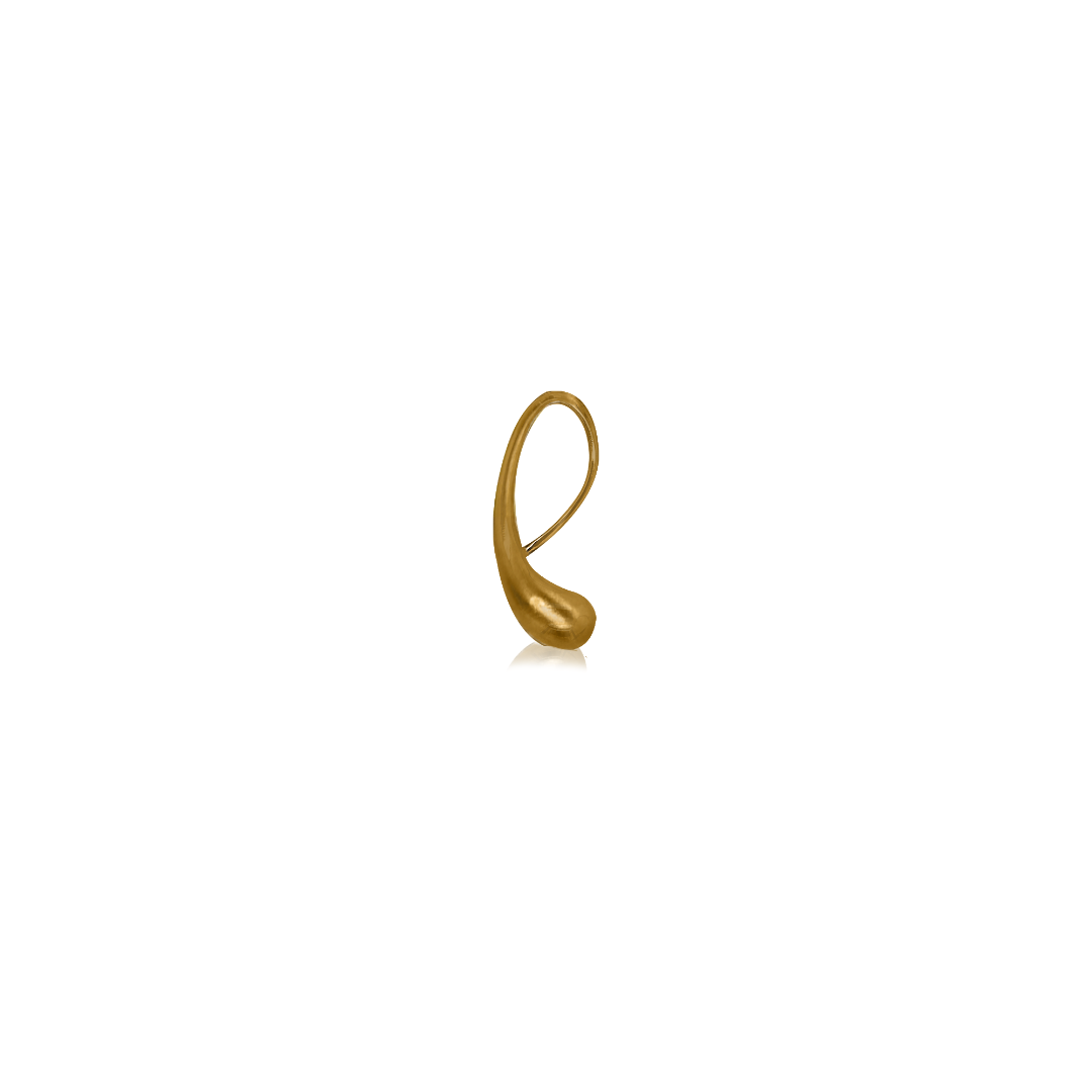 Nebu Gold 24k Gold Water Droplet Pendant Matt Front View