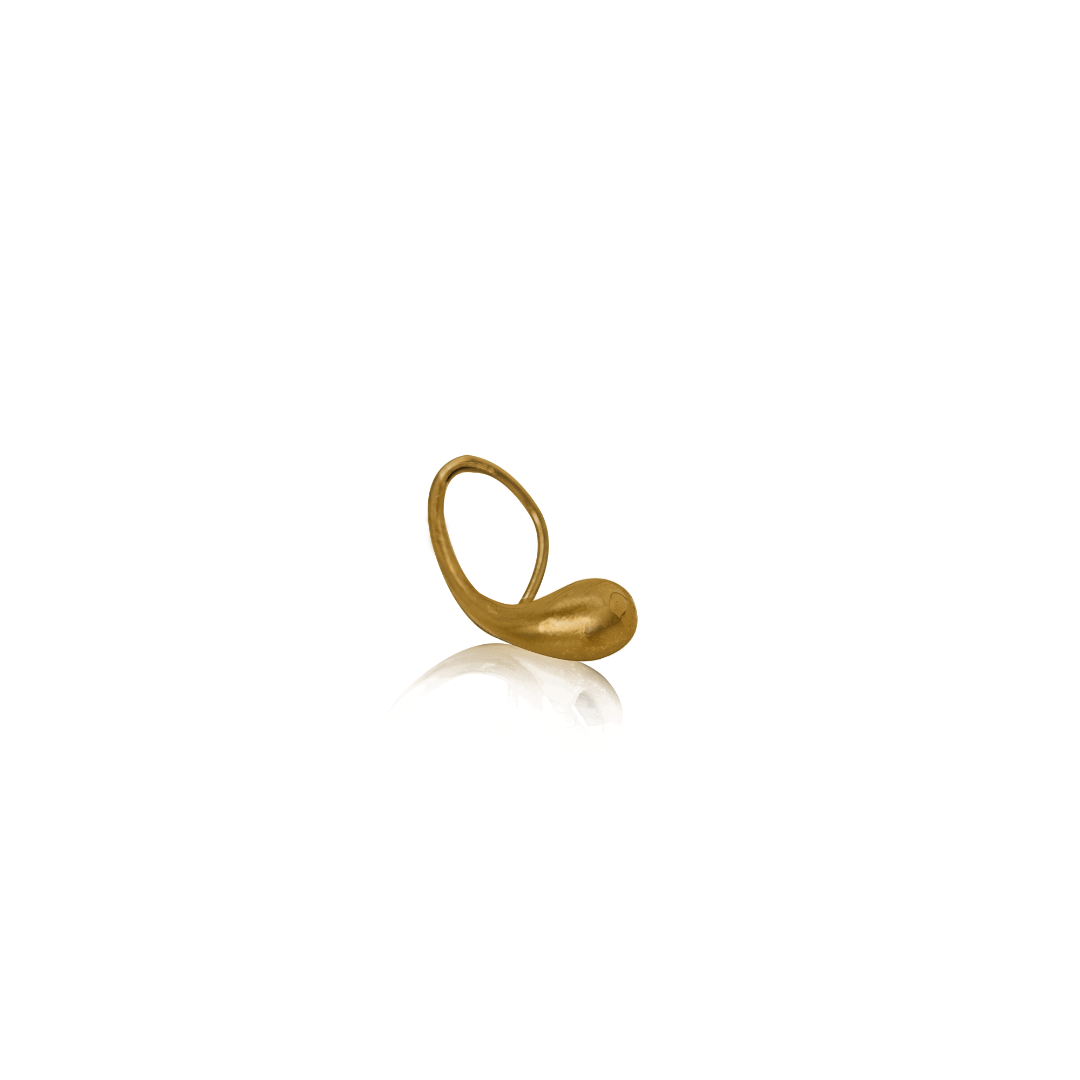 Nebu Gold 24k Gold Water Droplet Pendant Matt Side View