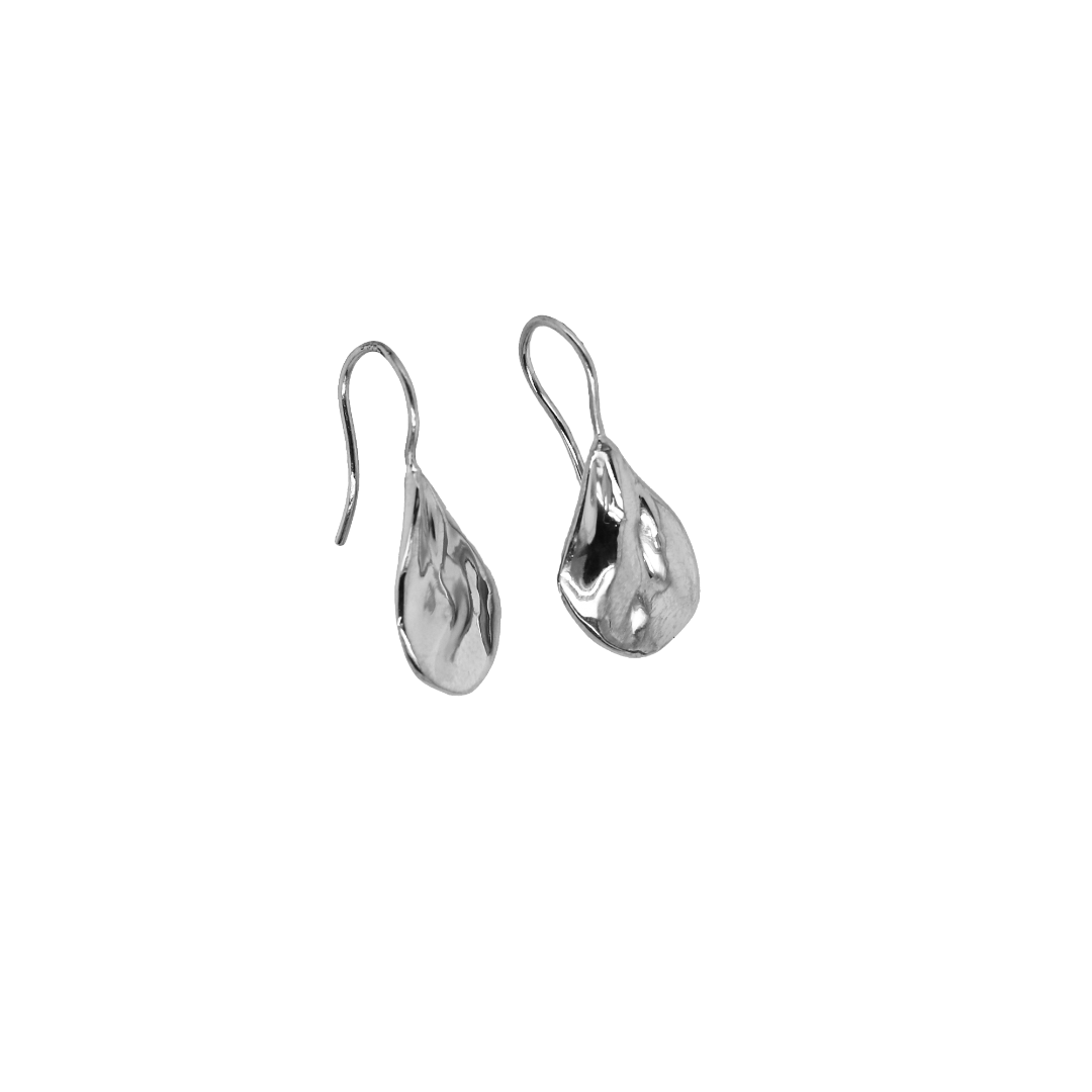 Nebu Gold 24k Platinum Molten Drop Earrings Side View