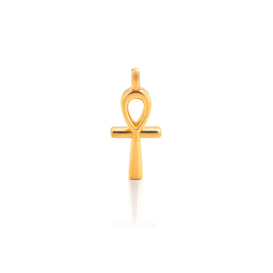 Nebu Gold 24kt Gold Ankh Key Of Life Pendant Front View