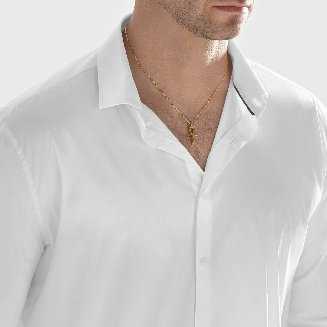 Nebu Gold 24kt Gold Ankh Key Of Life Pendant Male