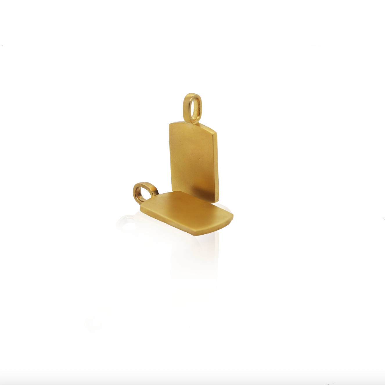 Gold double dog tag pendant