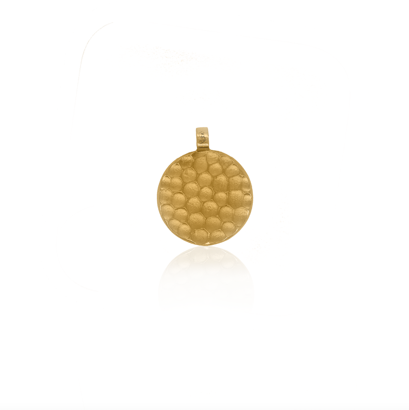 24Kt Gold Hammered Medallion Pendant