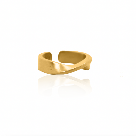 Nebu Gold 24k Gold Modern Tension Ring Side View