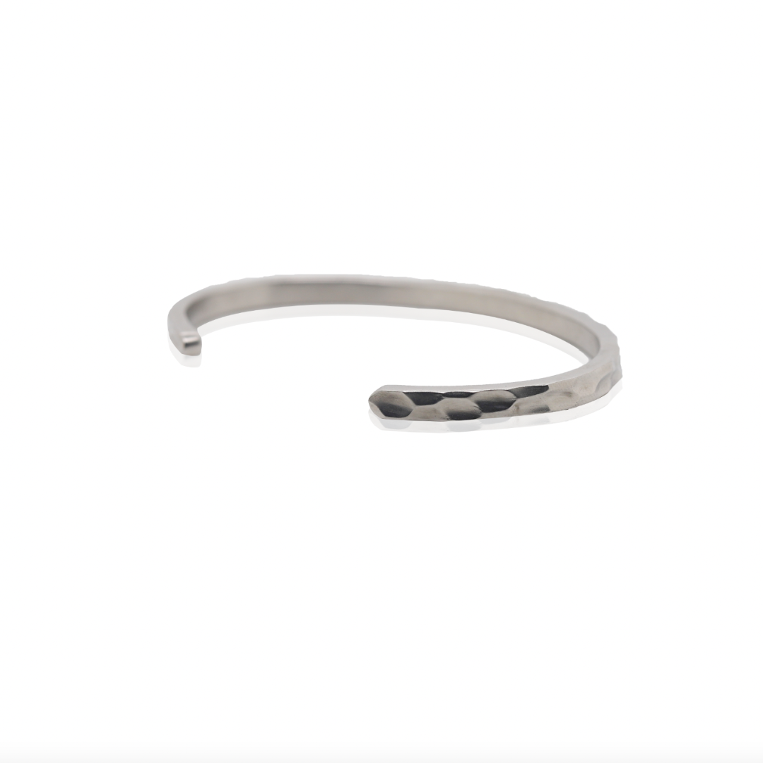 Nebu Gold 24k Platinum Classic Hammered Wrist Cuff Back View