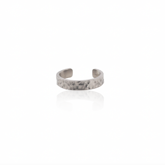 Nebu Gold 24k Platinum Hammered Cuff Ring Front View