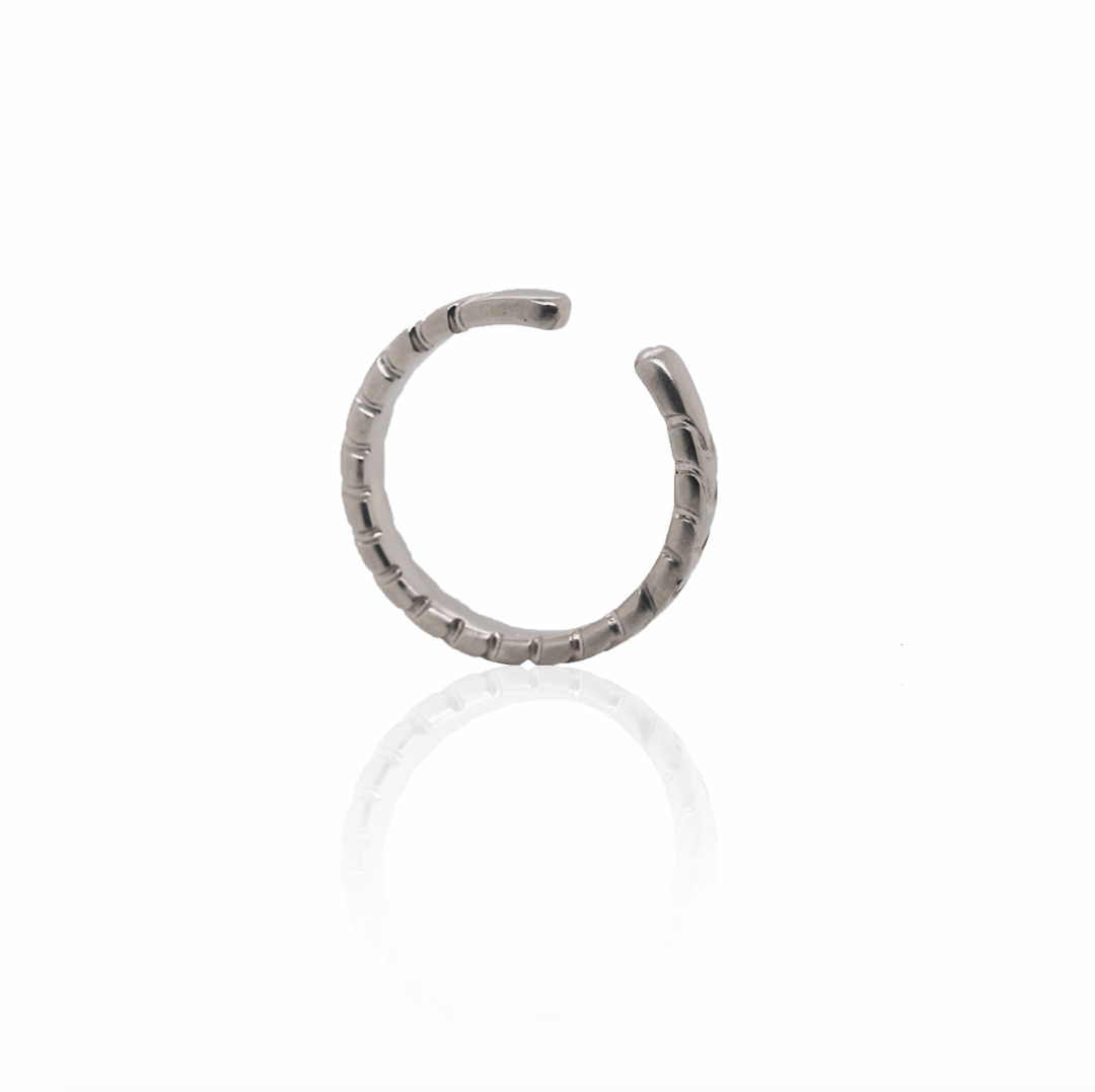 Nebu Gold 24k Platinum Modern Serpent Ring Side View