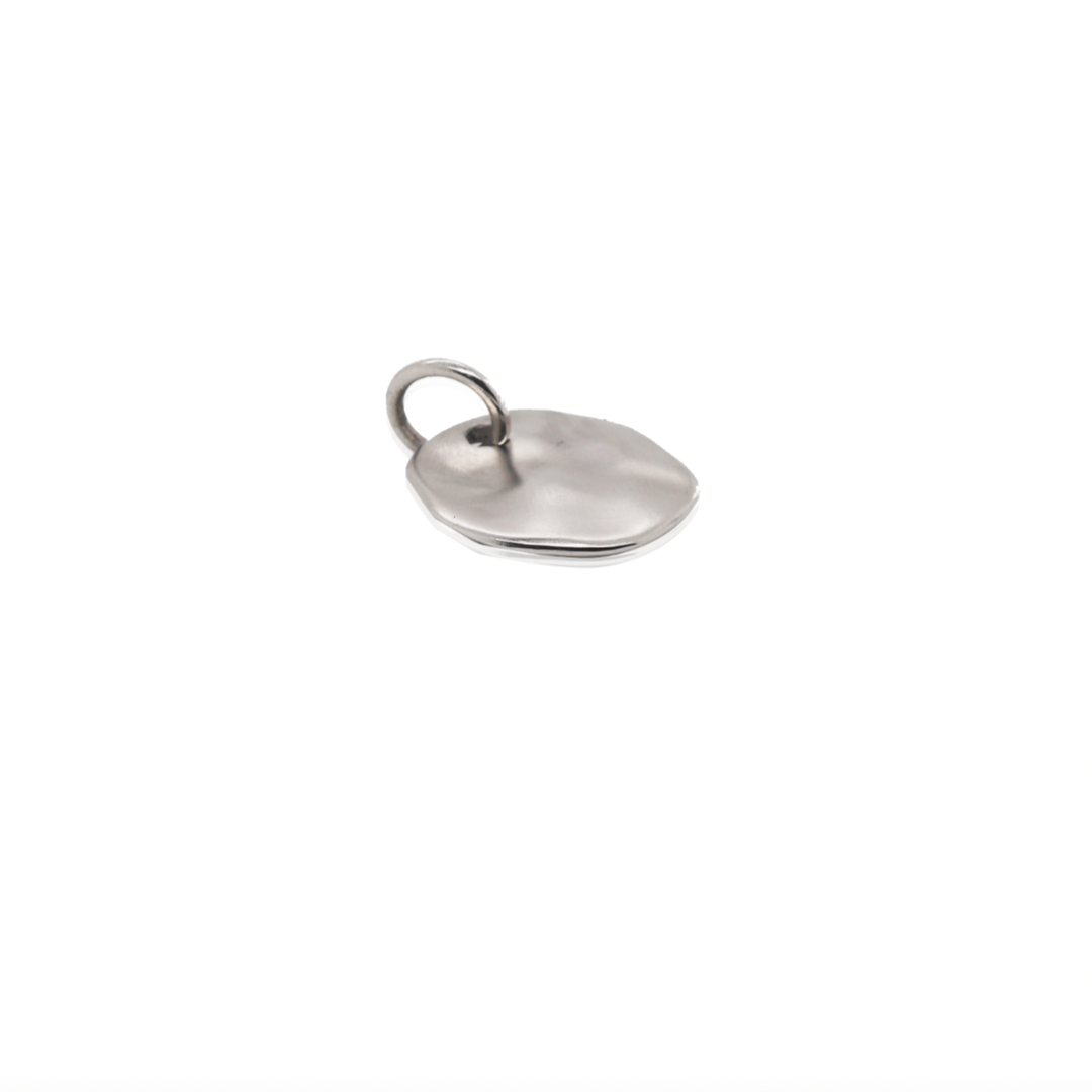 Nebu Gold 24k Platinum Soft Hammered Charm Side View