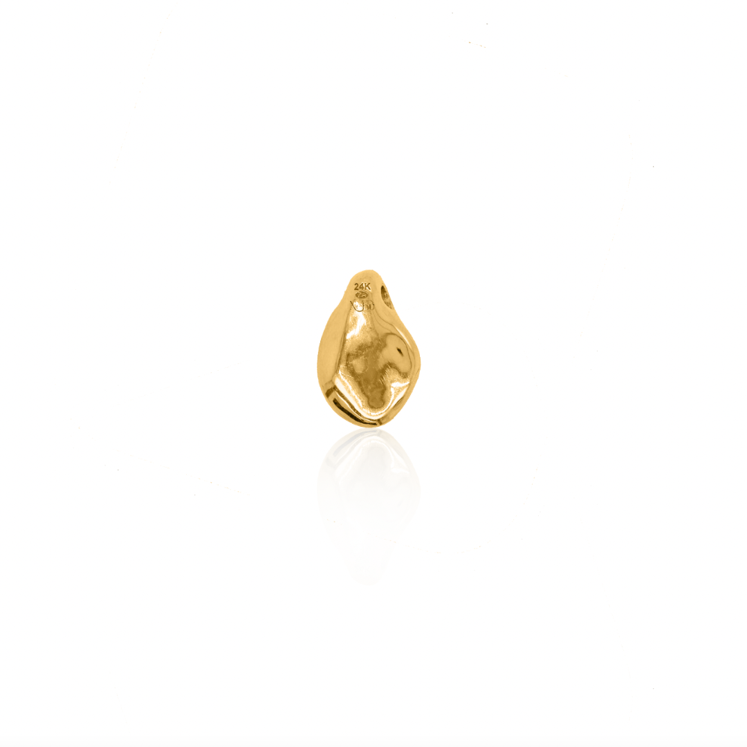 Nebu Gold 24kt Gold Molten Orb Pendant Back View