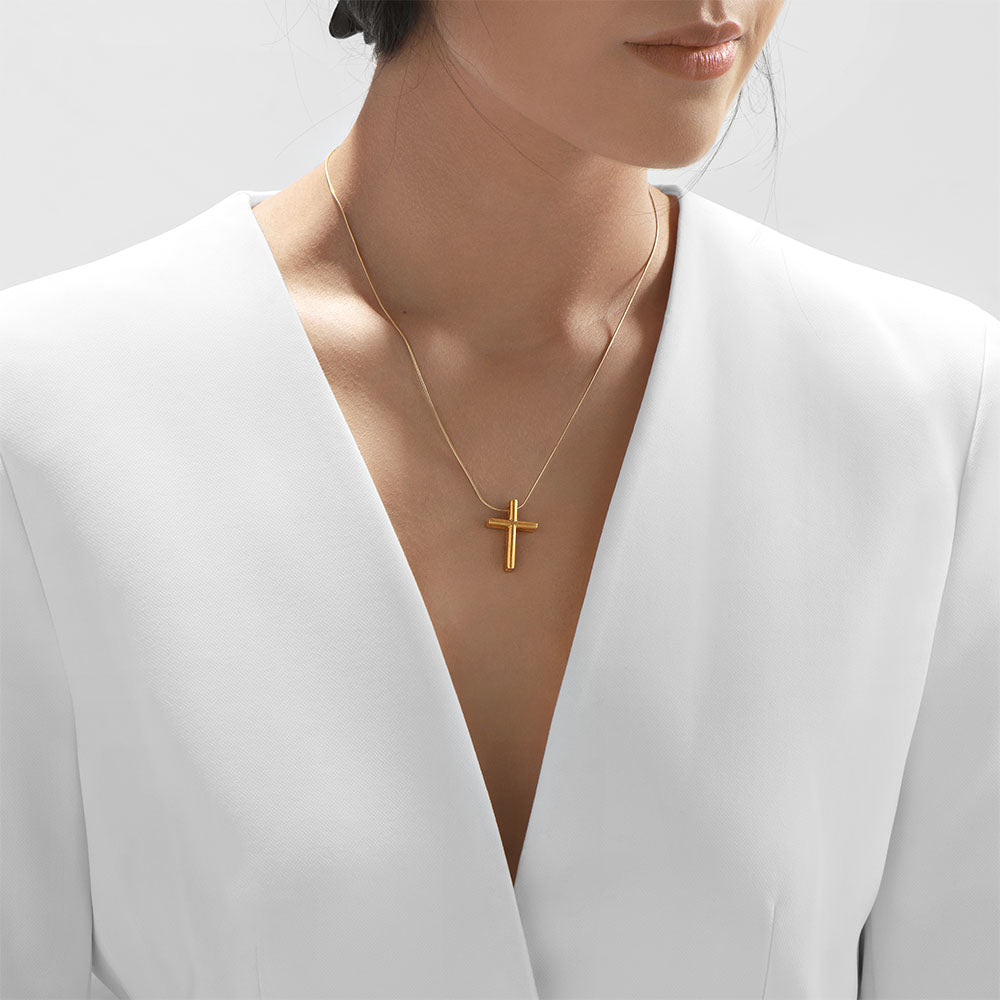 24Kt Gold Classic Cross Pendant