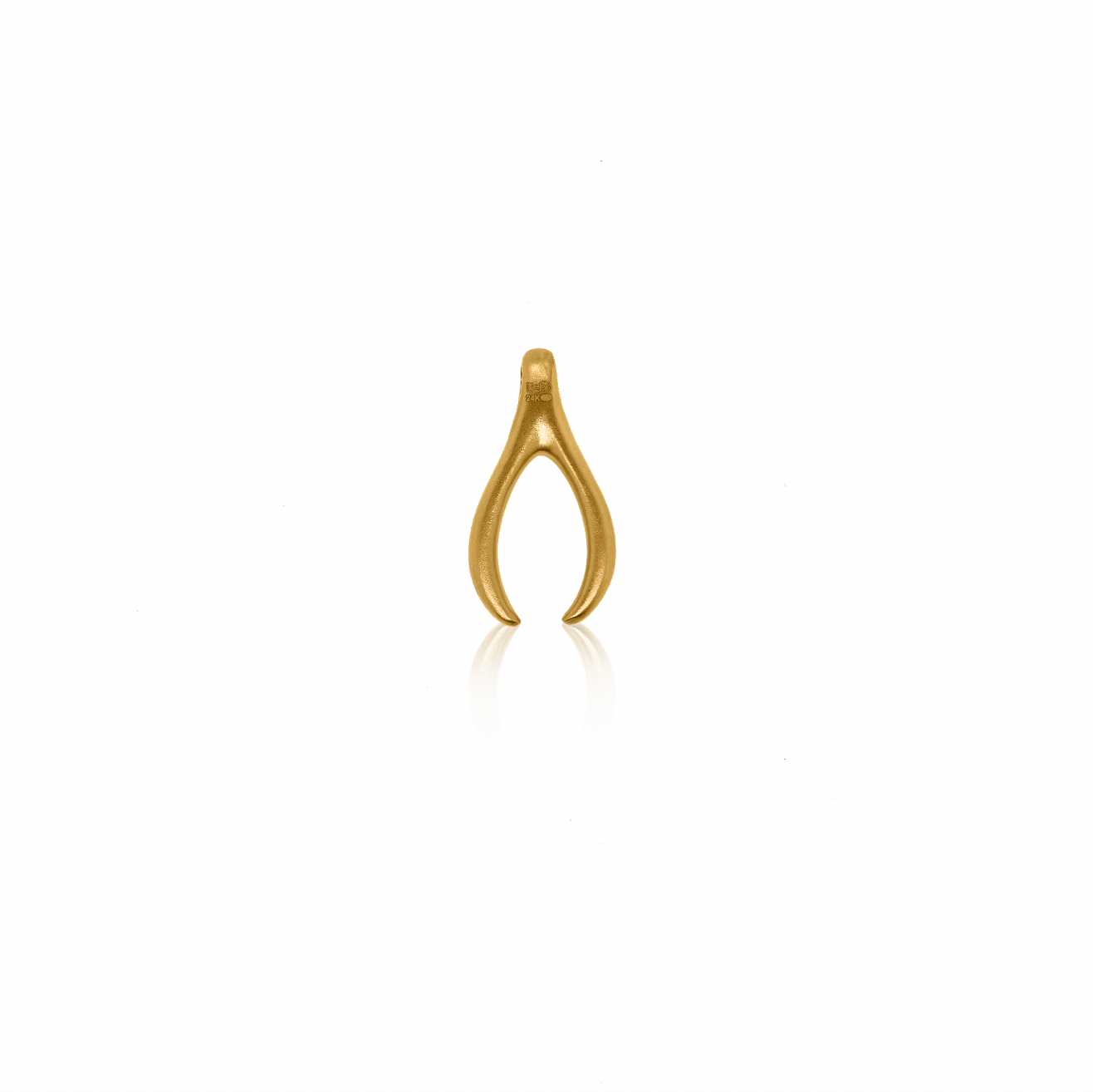 Gold wishbone pendant