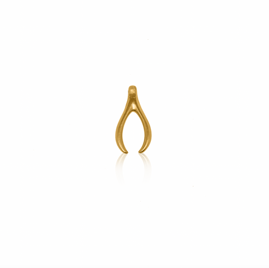 Gold wishbone pendant