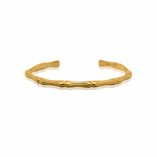 Gold bark texture bangle
