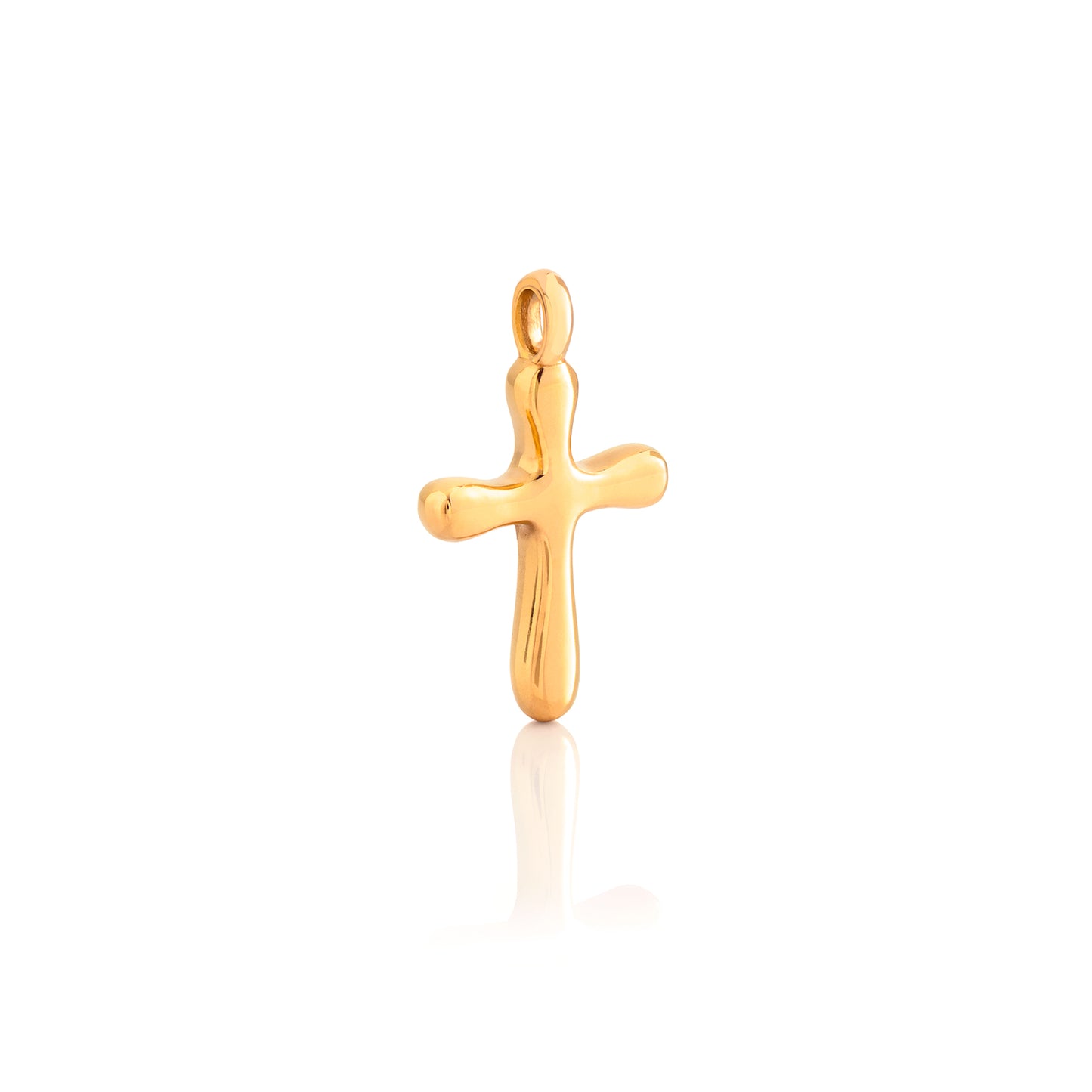 24Kt Gold Rounded Cross Pendant