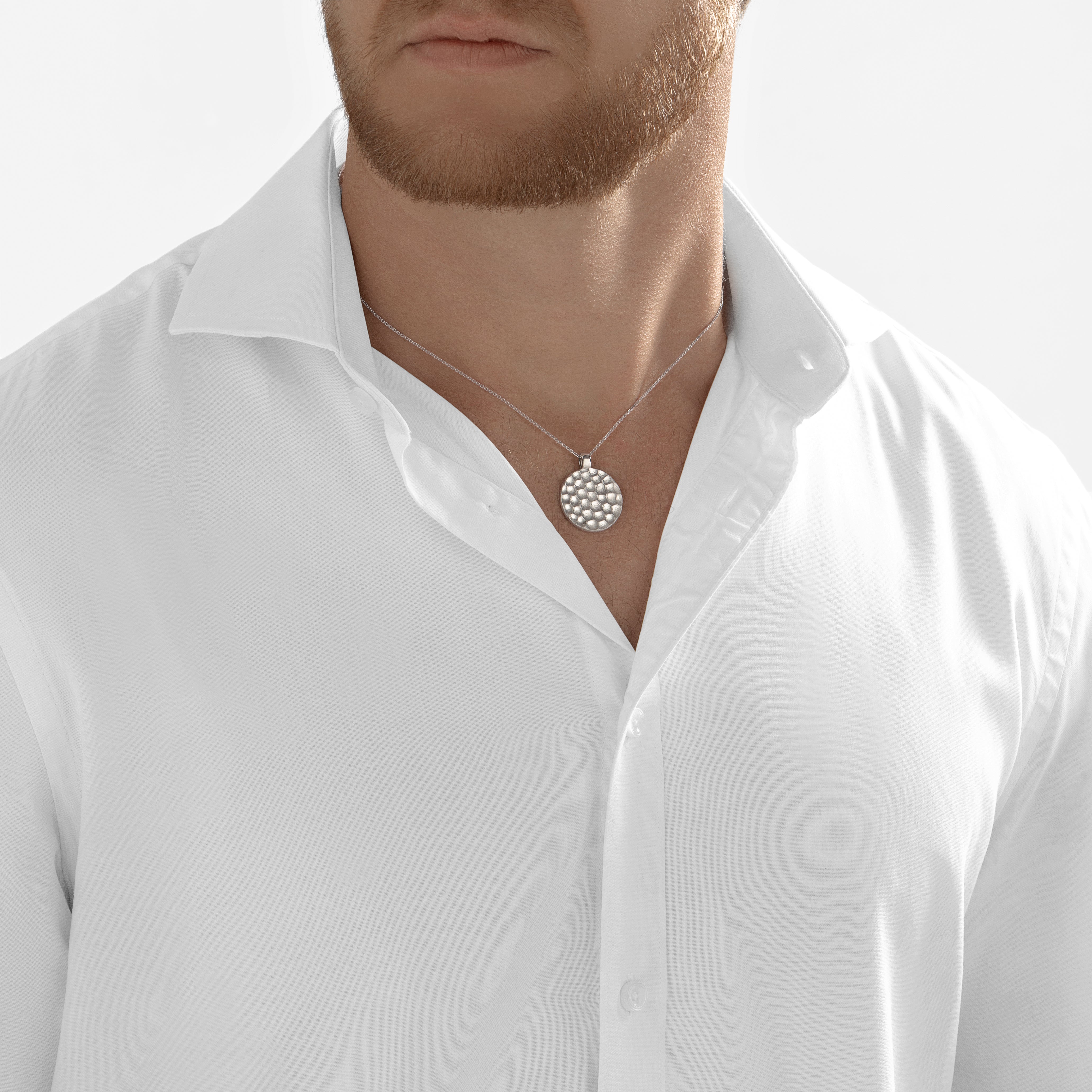 24Kt Platinum Hammered Medallion Pendant