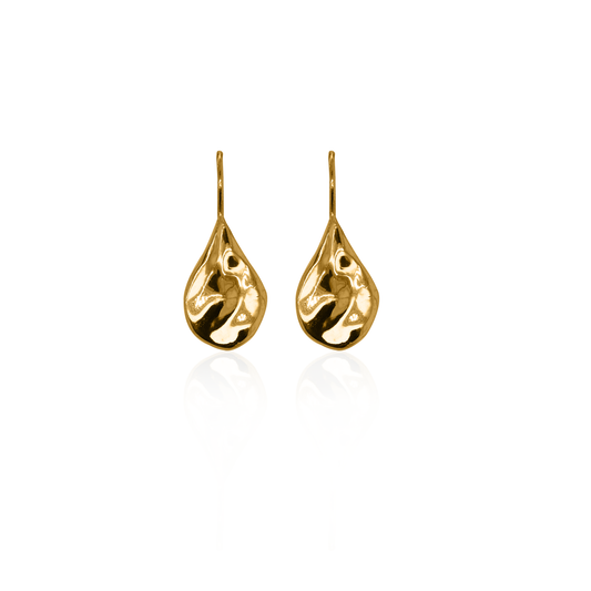 Gold molten drop earrings