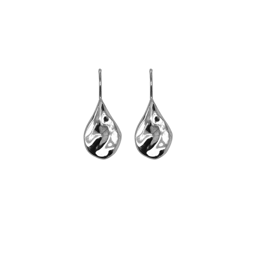 24Kt Platinum Molten Drop Earrings