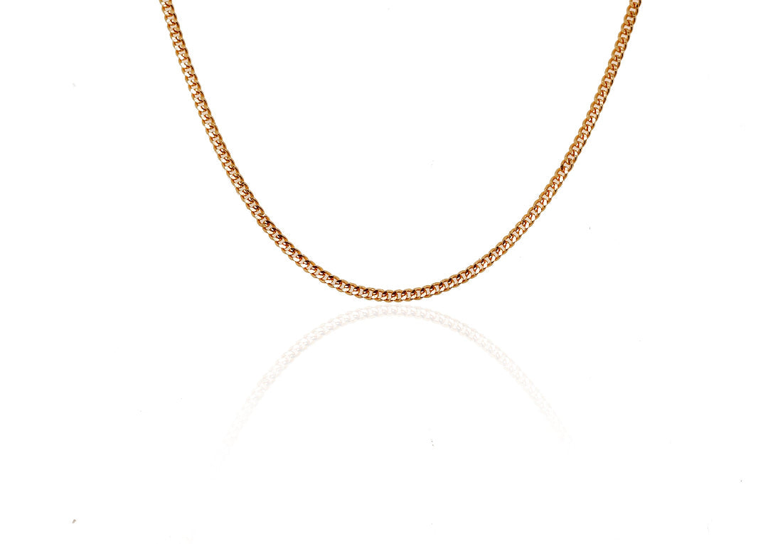 Nebu Gold 22kt Gold Flat Curb Chain Front View