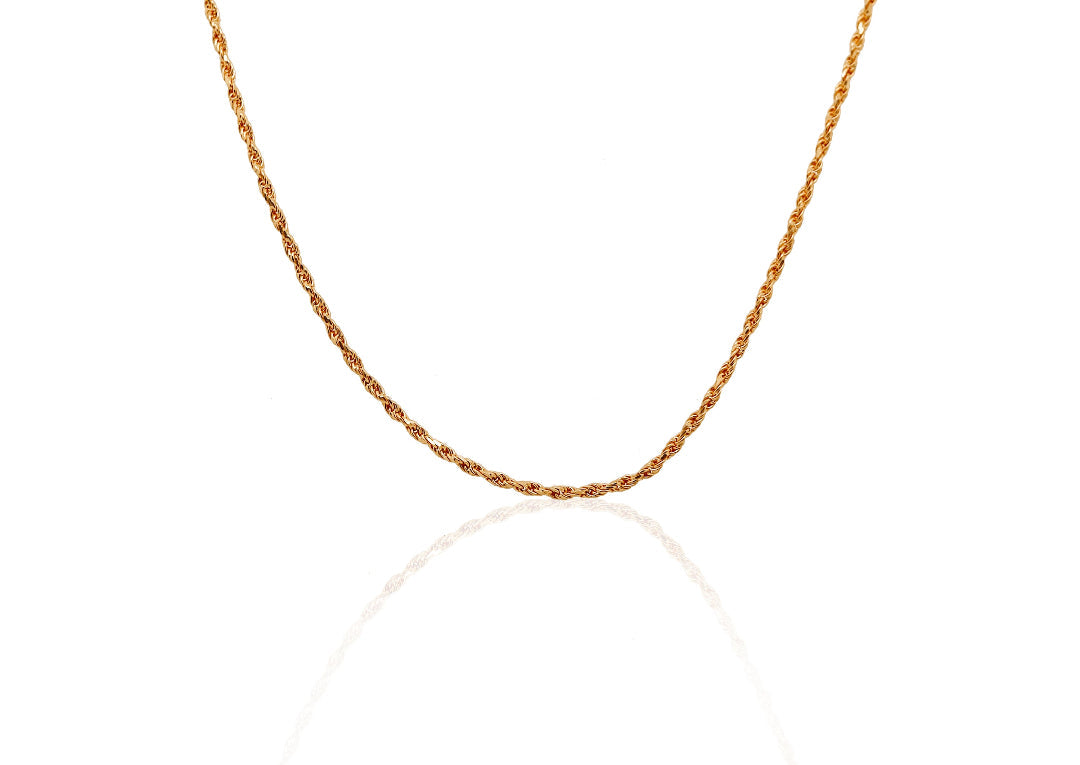 Nebu Gold 22kt Gold Rope Chain Front View