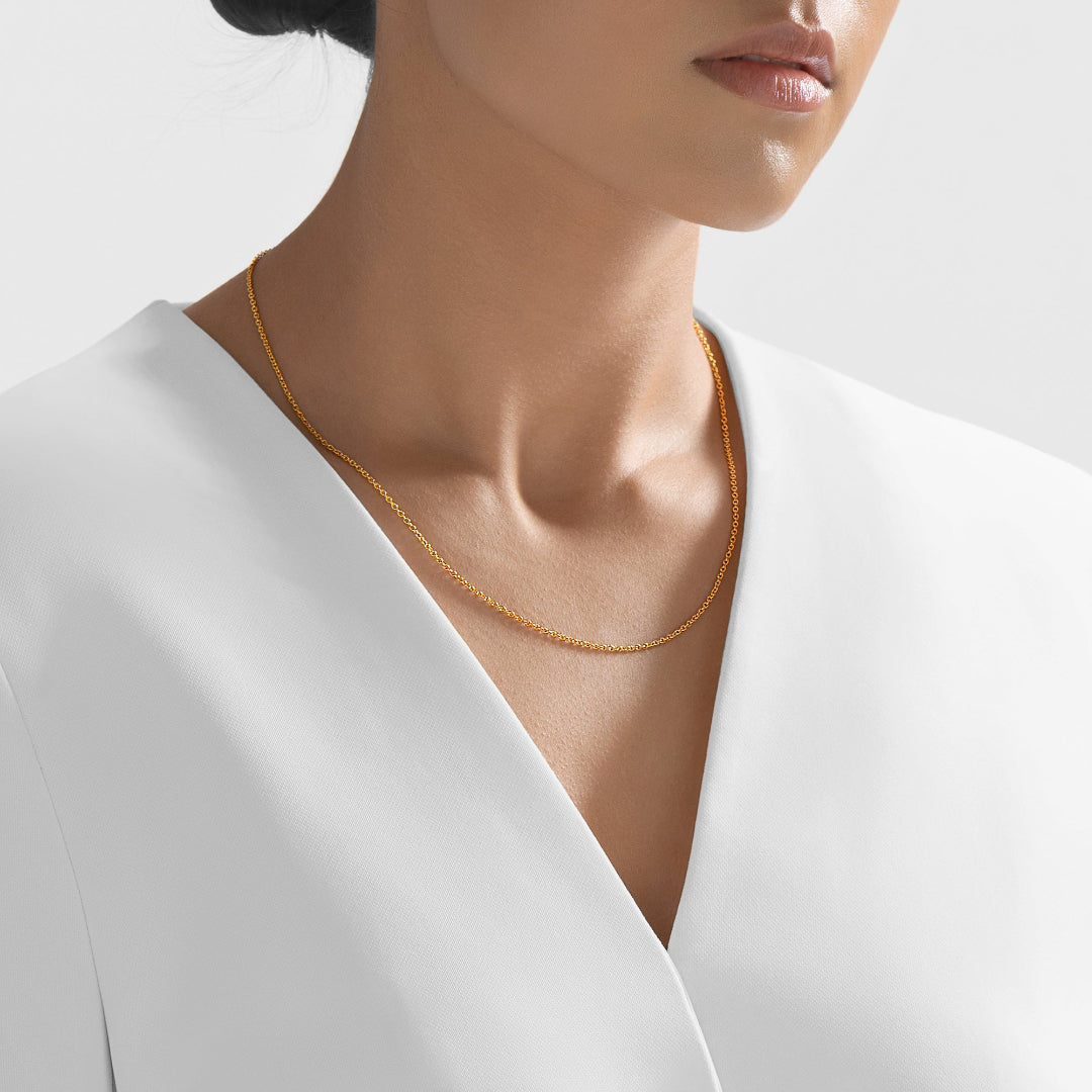 Nebu Gold 22kt Gold Round Cable Chain Female