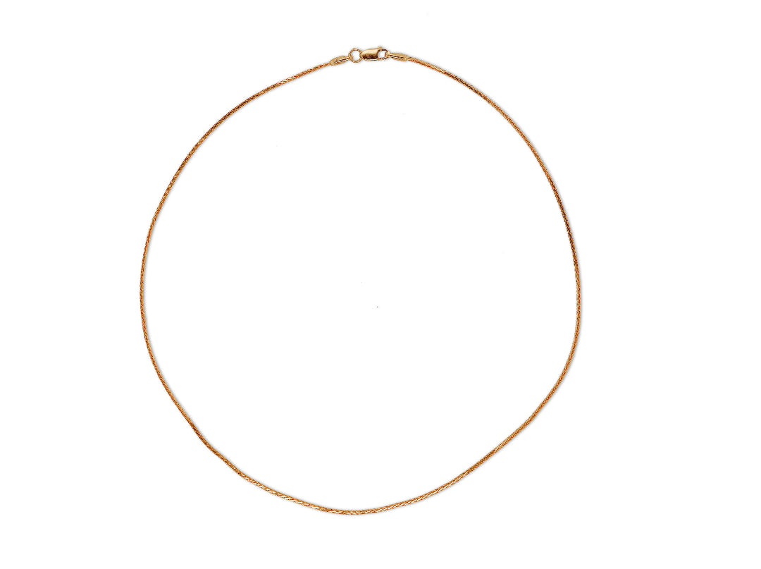 Nebu Gold 22kt Gold Wheat Chain Bracelet Front View