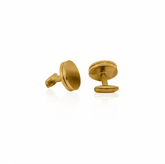 Nebu Gold 24k Gold Bevelled Cufflinks Side View