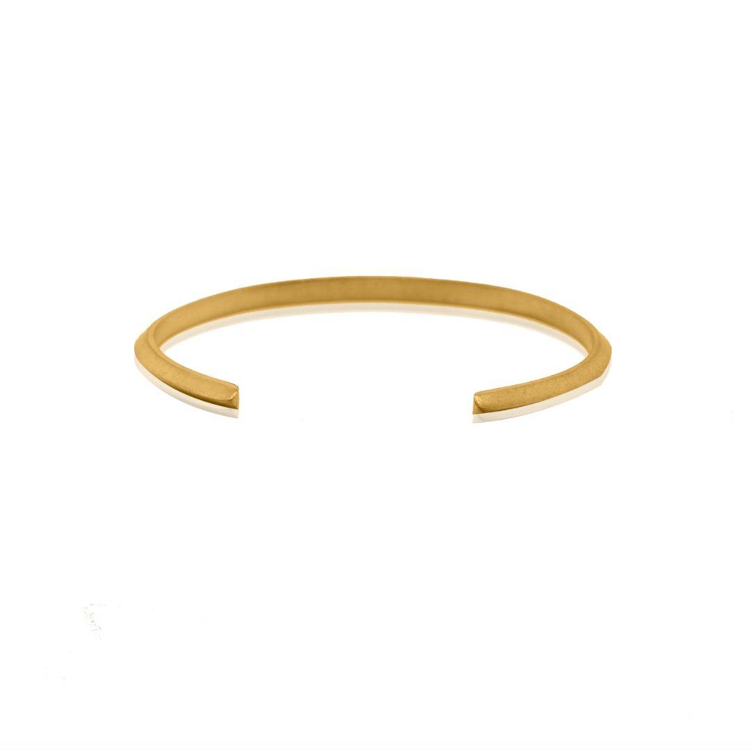 Nebu Gold 24k Gold Classic Ridged Bangle Back View