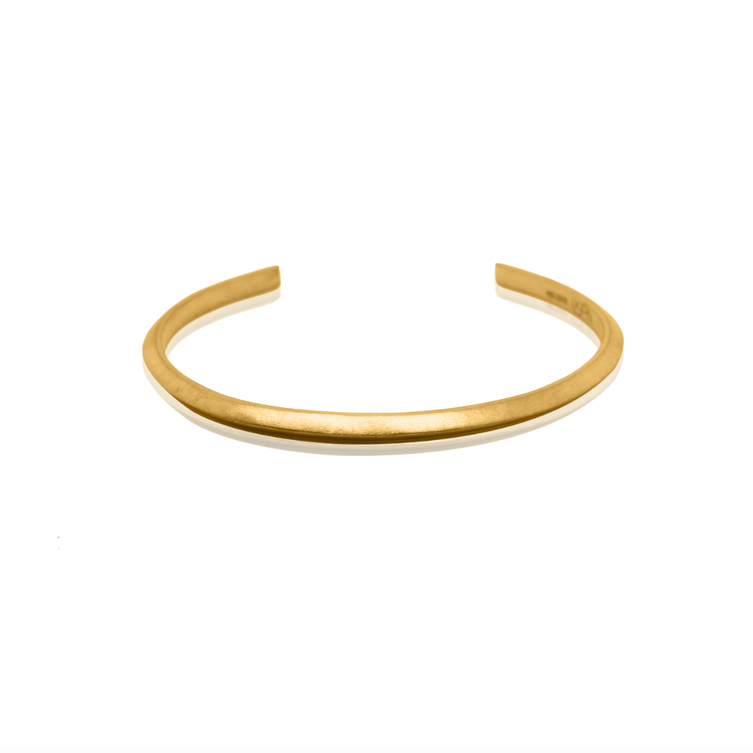 Nebu Gold 24k Gold Classic Ridged Bangle Front View