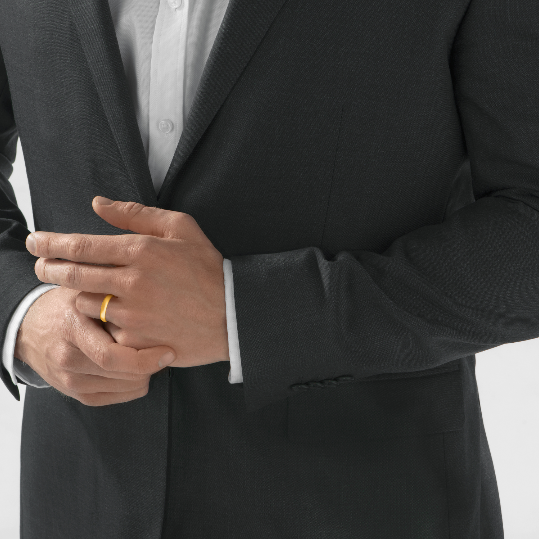 Nebu Gold 24k Gold Curved Ring Male