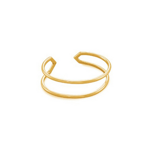 Nebu Gold 24k Gold Double Banded Arrow Bangle Front View