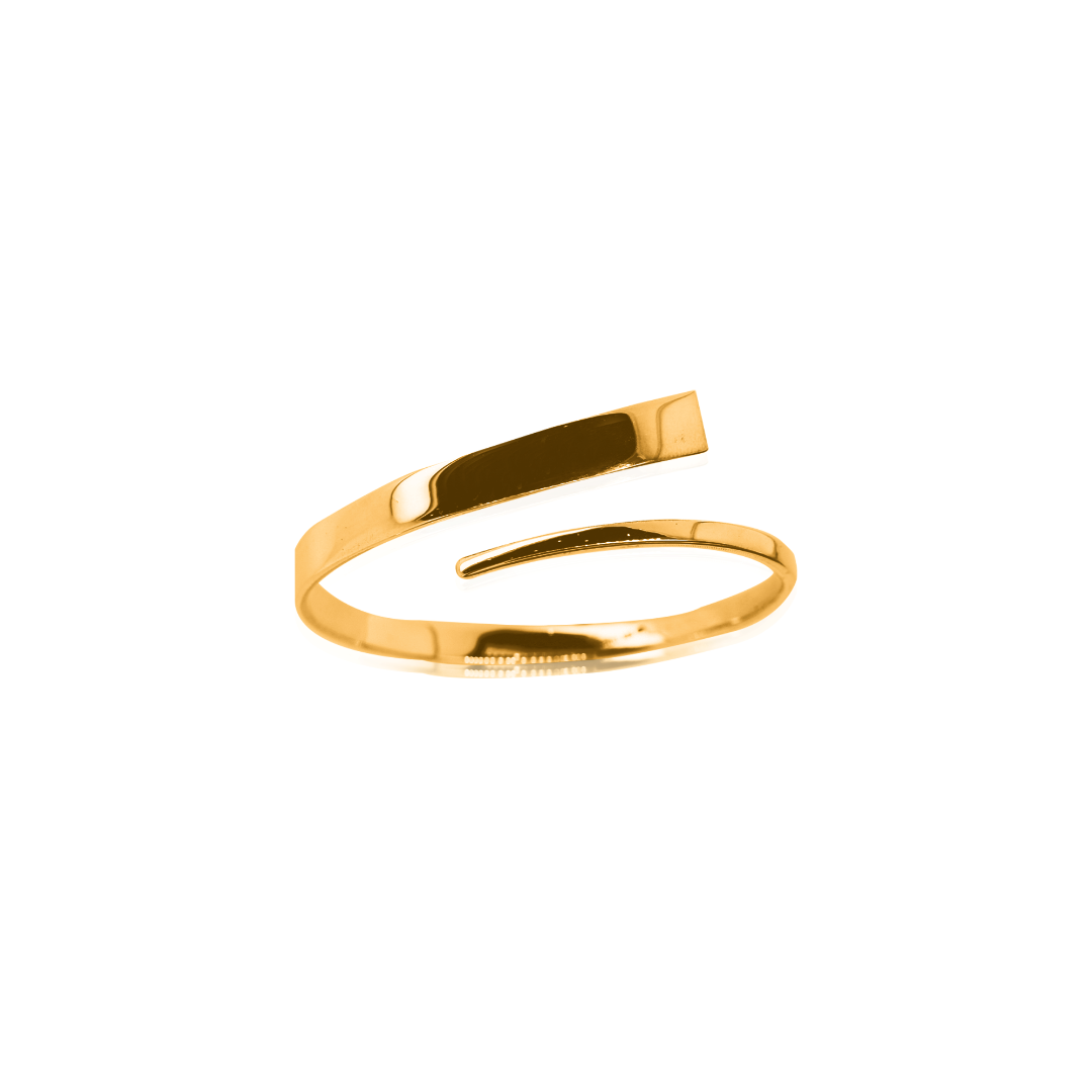 Nebu Gold 24k Gold Eternal Twist Wrist Cuff Front View From Below