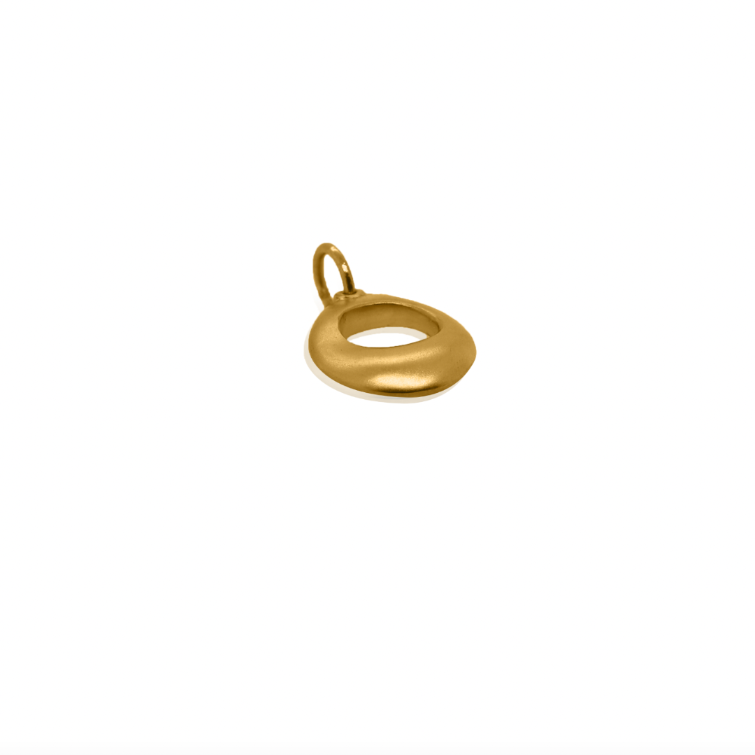 Nebu Gold 24k Gold Hollow Orb Charm Side View