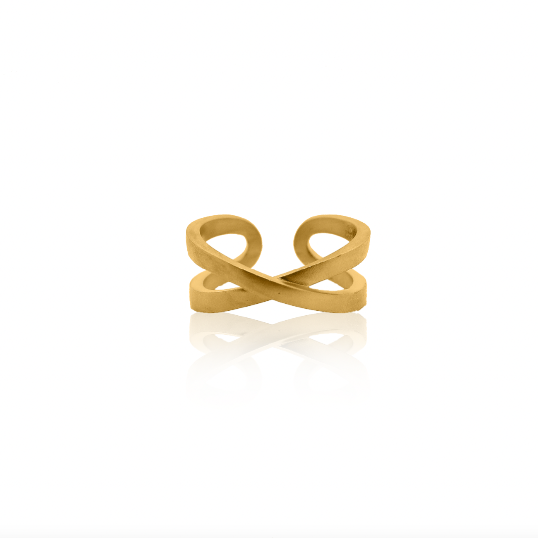 Nebu Gold 24k Gold Modern Infinity Ring Front View