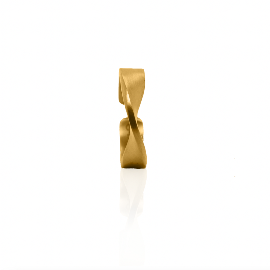 Nebu Gold 24k Gold Modern Tension Ring Front View