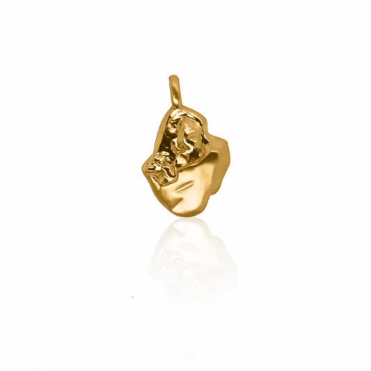 Nebu Gold 24k Gold Nugget Pendant Front View