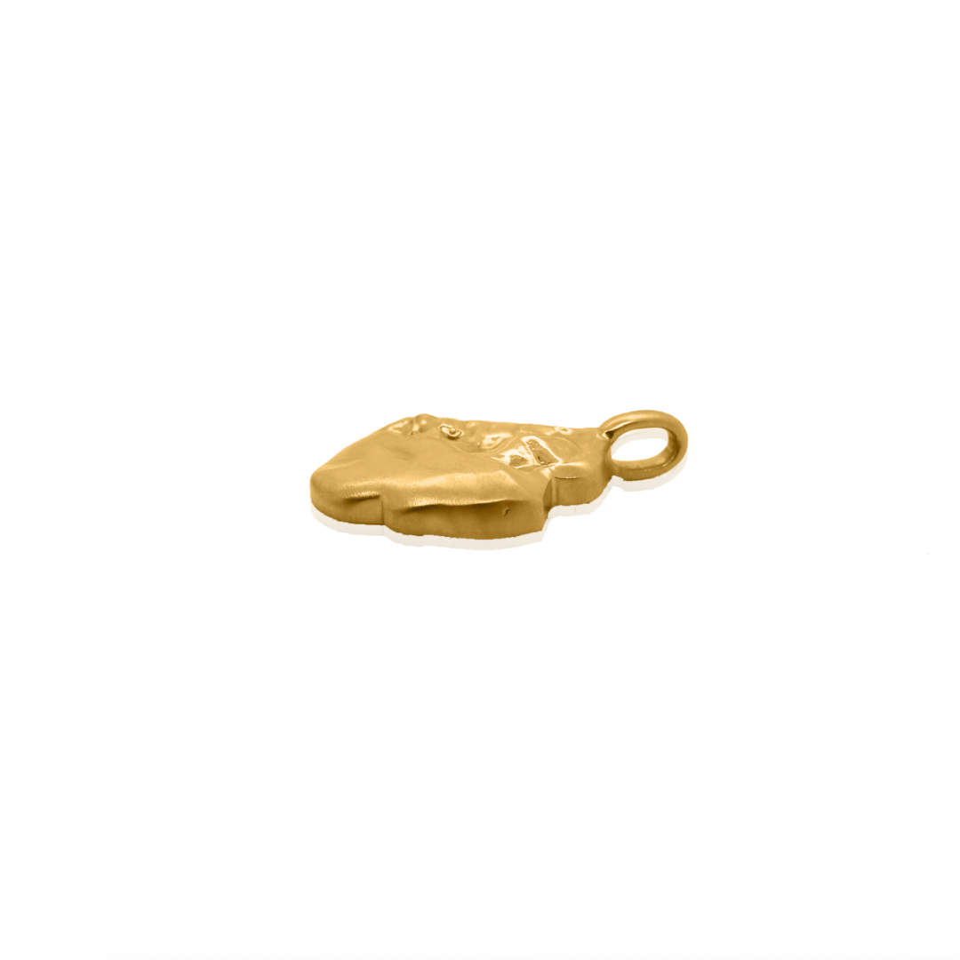Nebu Gold 24k Gold Nugget Pendant Side View