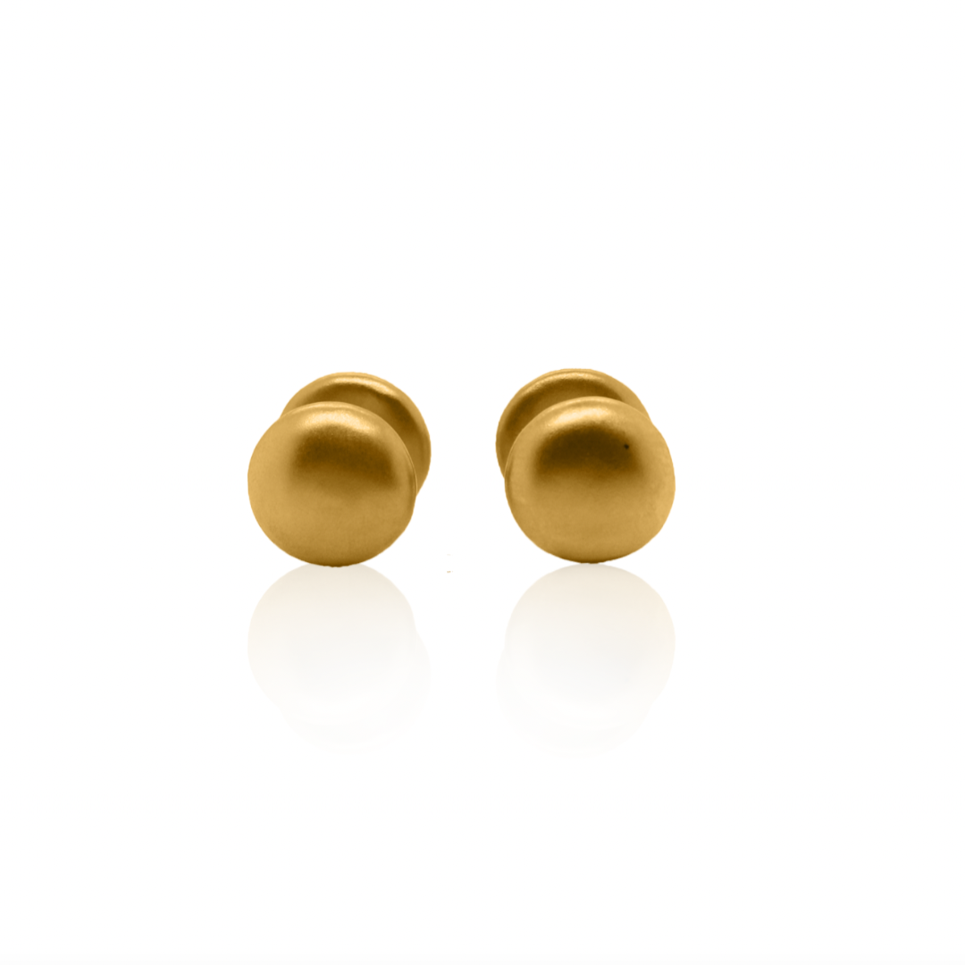 Nebu Gold 24k Gold Orb Cufflinks Front View