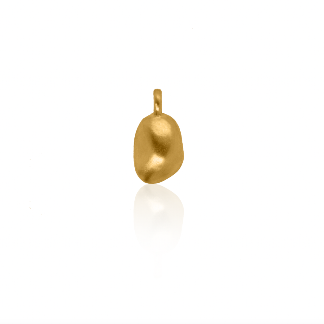Nebu Gold 24k Gold Pebble Pendant Front View