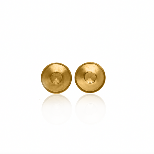 Nebu Gold 24k Gold Propeller Point Cufflinks Front View