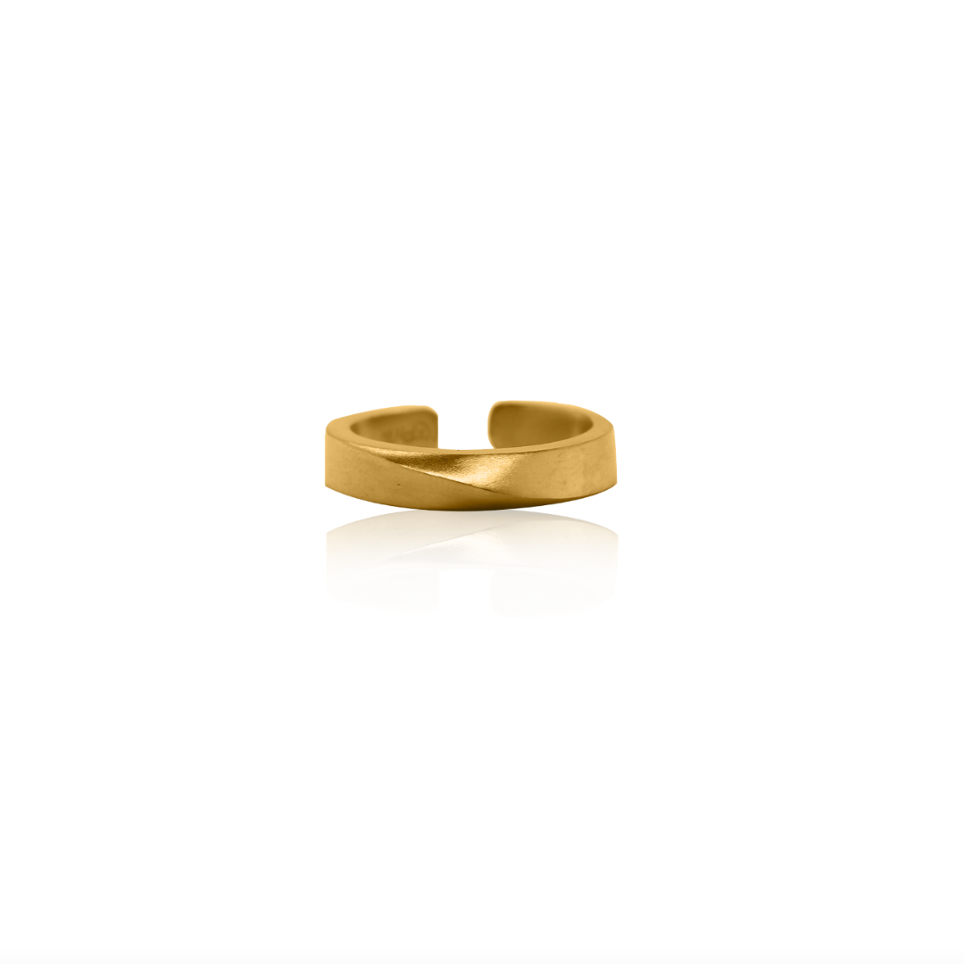 Nebu Gold 24k Gold Ridge Ring Front View