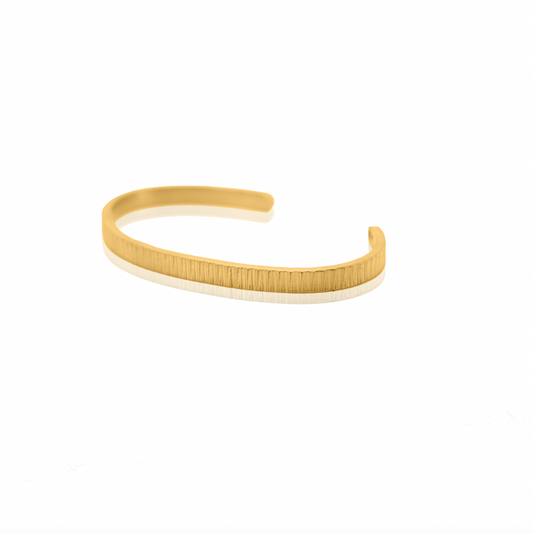 Nebu Gold 24k Gold Textured Wrist Cuff Side View
