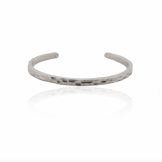 Nebu Gold 24k Platinum Classic Hammered Wrist Cuff Front View