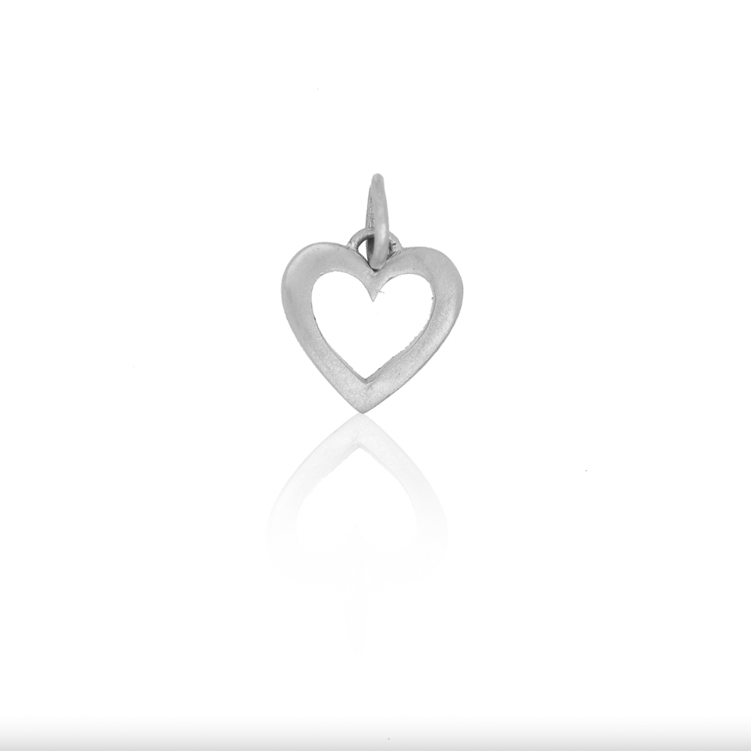Nebu Gold 24k Platinum Heart Charm Front View