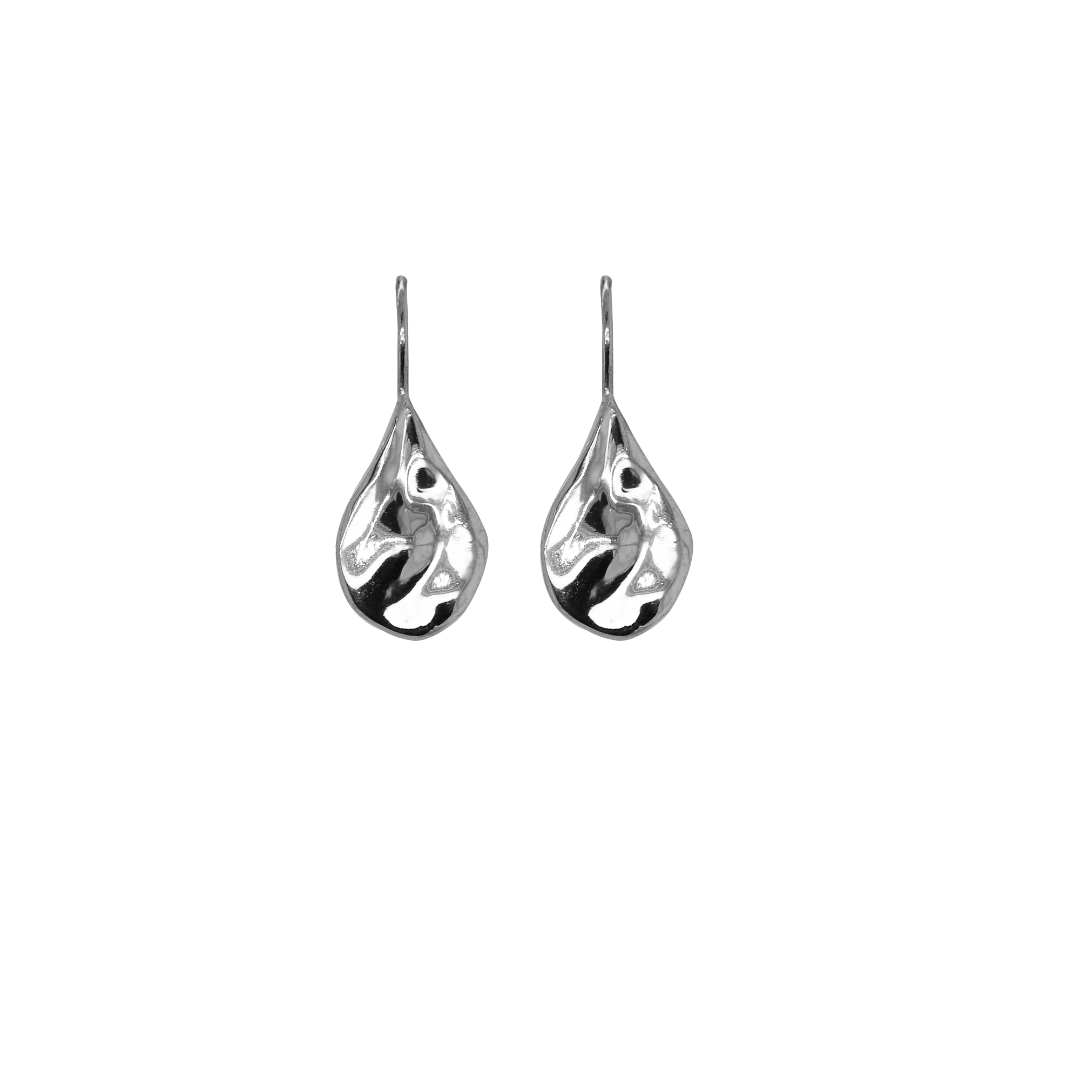 Nebu Gold 24k Platinum Molten Drop Earrings Front View
