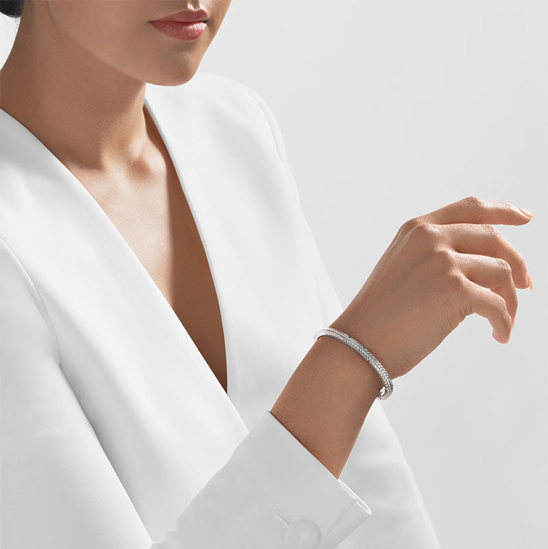 Nebu Gold 24k Platinum Tribal Embellished Bangle Female