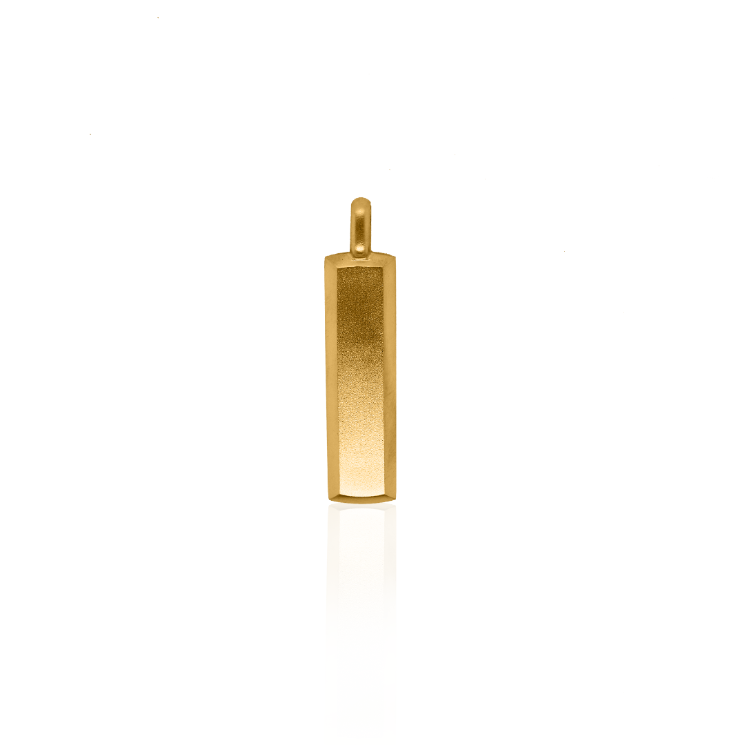 Nebu Gold 24kt Gold Bar Pendant Front View