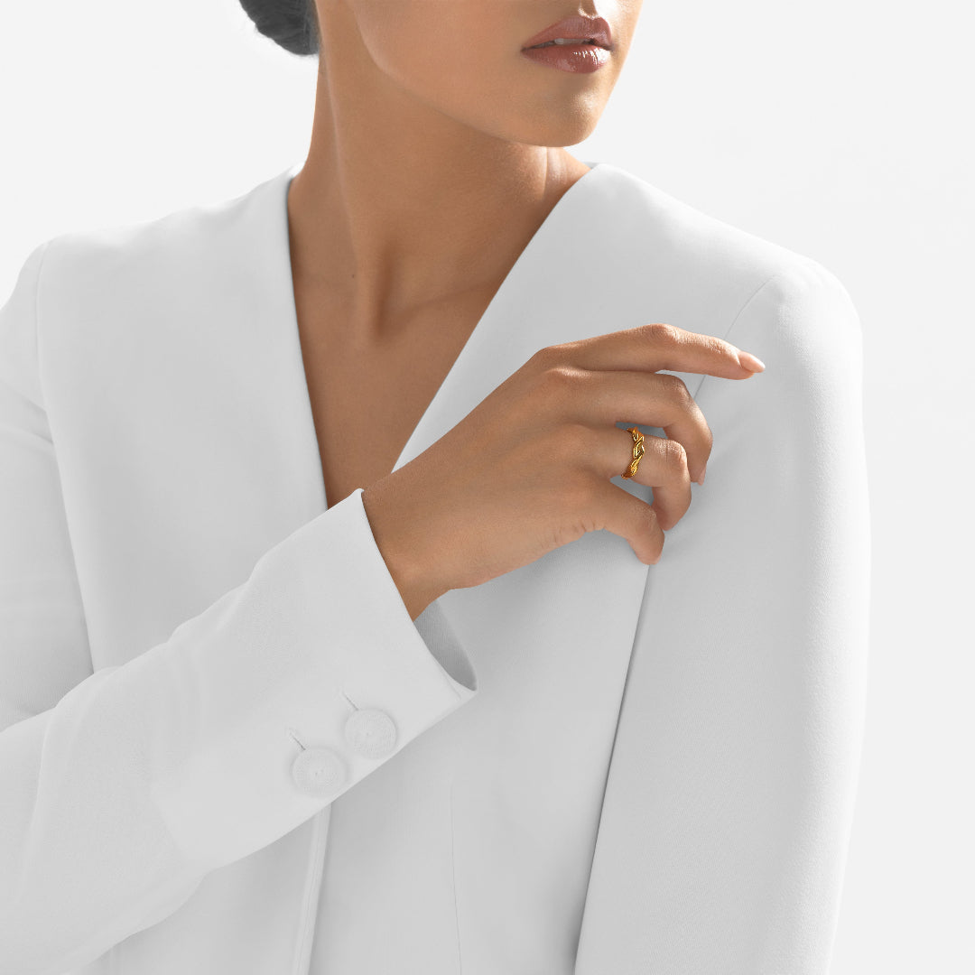 Nebu Gold 24kt Gold Braided Ring Female